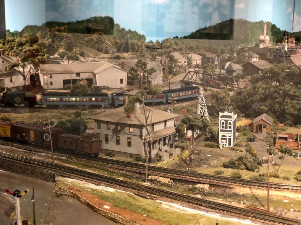 The Train Gallery at the Buffalo History Museum showing a model of the Cutler House.